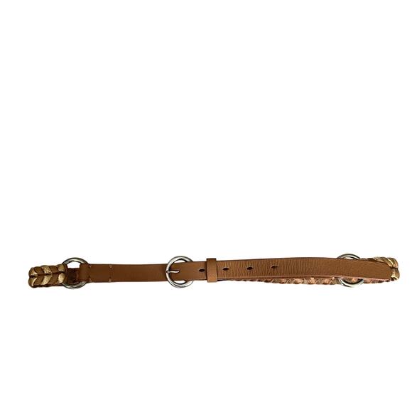 Massimo Dutti Women’s Braided Leather Belt – Tan / Gold– Size 75 (XS–S) main image 4
